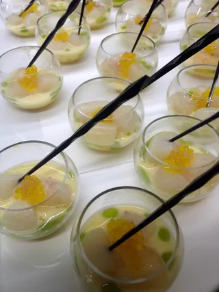 Baby scallops with basil oil