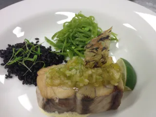 Barramundi  with black rice