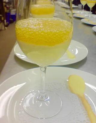 Cream brulee with tofee foam