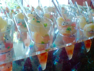 Steamed prawn and mirin dressing