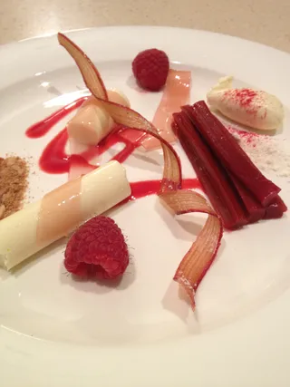 White chocolate ginger and rhubarb
